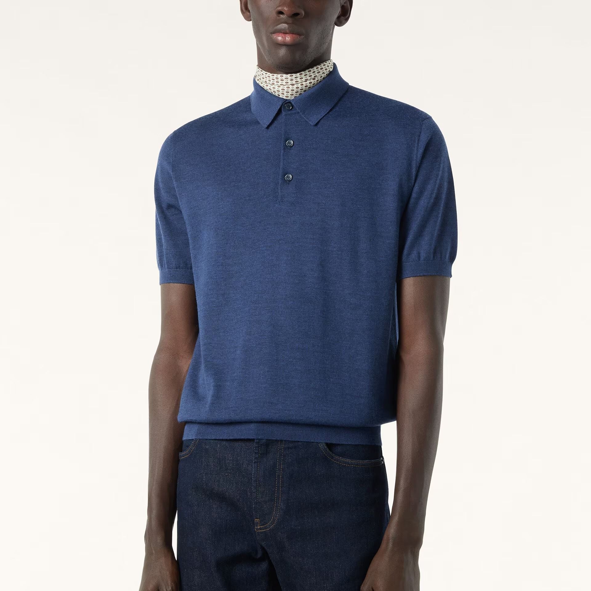 Loro Piana Sottile Polo Shirt in Virgin Wool, Cashmere, Silk