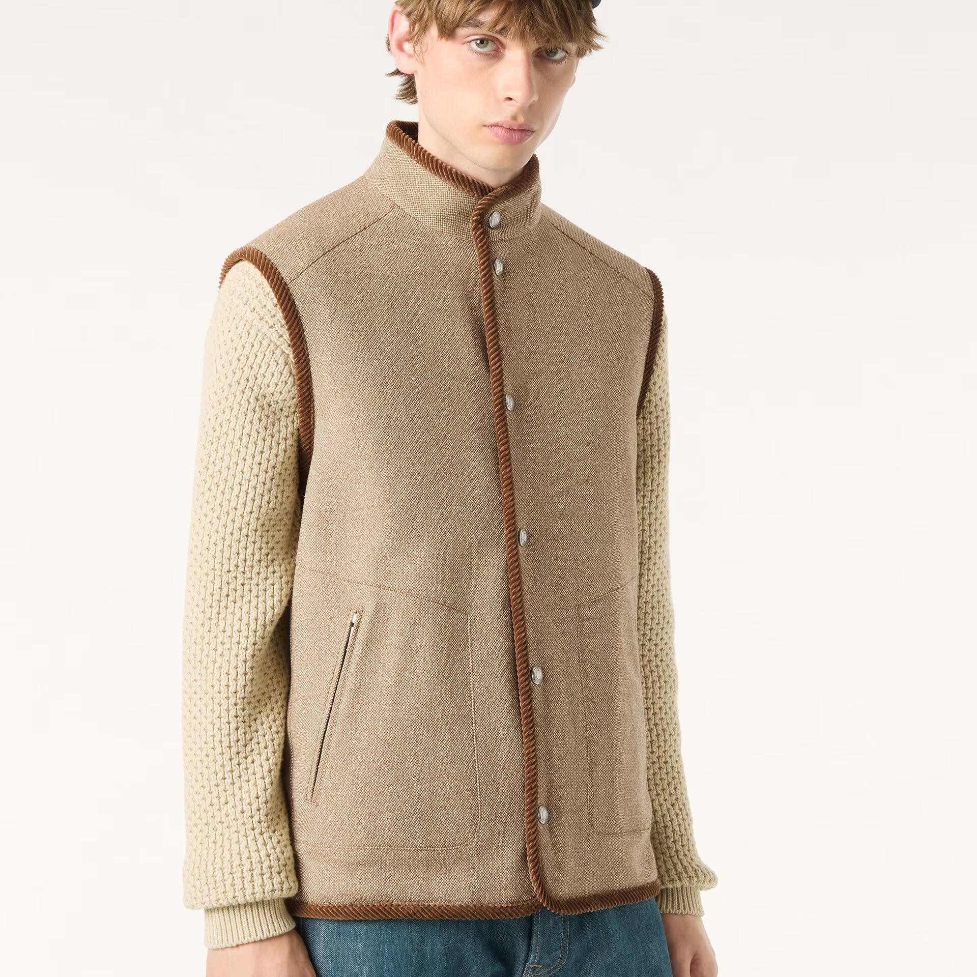 Loro Piana Kelvin Vest in Cashmere, Virgin Wool, Silk
