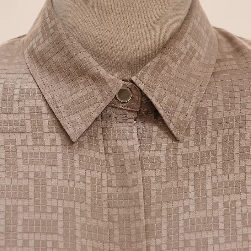 Hermès "Mosaique" ascot collar shirt