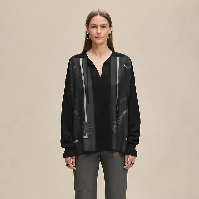 Hermès "Palefroi Remix" twillaine vareuse blouse